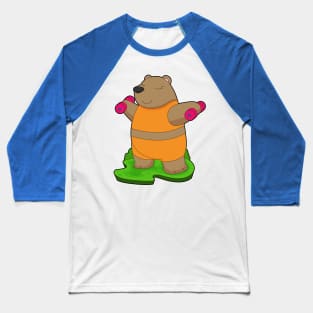 Bear Fitness Dumbbell Baseball T-Shirt